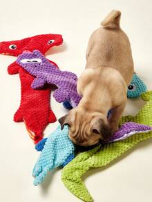 PETSIN Corn Plush Lizard Shaped Plush Dog Toy With Built-In BB Barking Sound, Interactive Dog Bite Play - Multicolor - View 2