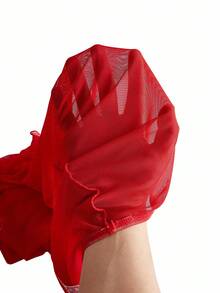 Swim Oasis Bộ bikini hở lưng họa tiết hoa 3D đi biển dành cho nữ kèm áo choàng và váy, mùa hè - Đỏ - Xem 11