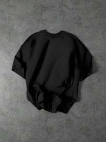 SHEIN T-shirt à col rond manches courtes casual pour garçon préadolescent, adapté pour l'été
