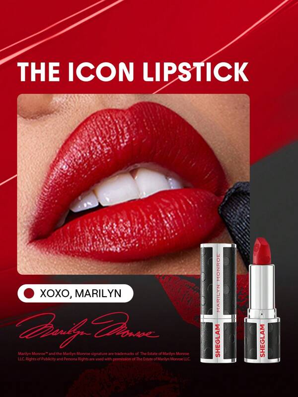 Marilyn Monroe X SHEGLAM The Icon Lipstick-Xoxo, Marilyn Valentines Gift Red Lipstick Long Lasting Super Stay High Pigment Lip Balm Lip Makeup Graduation Birthday Holiday Summer Fall Autumn Y2K Fancy Fashion Women Makeup Cosmetic Party Beach Travel Camping Outdoors School Campus Trip Festivals Decor Gift Present Rose Girl Cosplay Best Color Charm Vibe