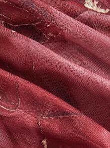 SHEIN MOD Women's Asymmetrical Ruched Waist Tie Dye Burgundy Versatile A-Line Skirt,  Burgundy Skirt,  Red Skirt,  Silk Skirt,  Asymmetrical Skirt,  High Waisted Skirt, Vintage, Red Dye, Charming, Versatile, Half Skirt, Fall Clothes For Women - Burgundy - View 4