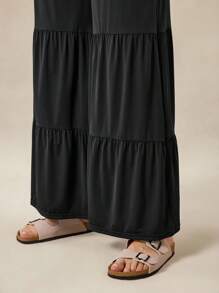 OutZeal Women Cool Touch Silky Soft UV Protection Knitted Waistband Wide Leg Sports Pants Fall Vacation Daily Casual - Black - View 10