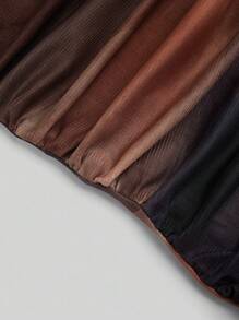 Sunspun 大码休闲浪漫连衣裙（带罩衫），两件套 - 卡其色 - 查看 5