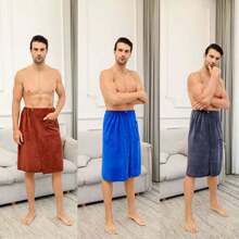 SHEIN 1 Buah Handuk Mandi Pria Handuk Pantai Lembut Menyerap Cepat Kering Anti Paparan Mikrofiber Rok Mandi Pendek Perlengkapan Perjalanan Aksesoris Gym Kolam Renang Ringan Kompak - MultiWarna - View 1