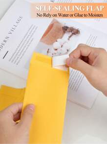 SHEIN 1PC/40Pcs Cash Envelopes, 3.2x6.6 Inch Cash Envelopes, Brown Kraft Money Saving Envelopes, Key Envelopes For Coins, Checks, Gift Cards And Tickets Back To School - Yellow - View 5