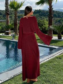 EURMUSE 女士针织镂空两件套罩衫