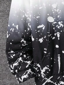 2 件套青少年男孩休闲渐变色字母印花长袖连帽衫和松紧腰裤套装，适合秋季、春季、冬季，适合户外玩耍、学校、街头摄影、派对和居家休闲，性价比高 - 白色 - 查看 3