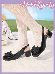 Dola Lovely 洛丽塔风格优雅高跟鞋，百搭又可爱 - 黑色 - 查看 1