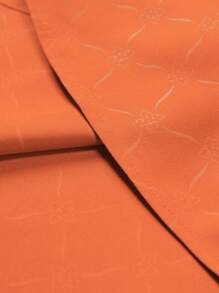 Manfinity Mode Men's Button Down Orange Long Sleeve Slim Fit Business Formal Dress Shirt, Long Sleeve Men Shirt,Fall - Coral Orange - View 8