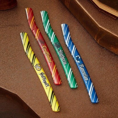 HARRY POTTER X SHEIN Bộ 4 dụng cụ tỉa lông mày họa tiết hoạt hình, lưỡi dao không làm trầy xước da, thích hợp cho lông mày, mặt, cơ thể và các vùng khác, dành cho cả nam và nữ