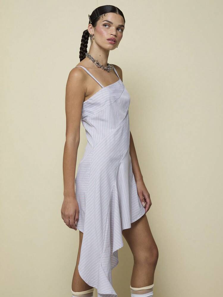 COUREZ Asymmetric Cut And Sew Cami Dress /Y2K Vacation Outfits Women Women Summer Clothes Going Out Outfits Cute Vacation Sexy Summer Dresses For Women - Pink - View 2