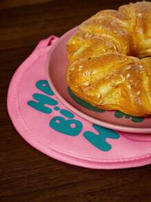 HARRY POTTER X SHEIN 生日蛋糕印花隔热套装，单件及套装。生日礼物，厨房，烘焙，海格的蛋糕，耐热防滑厨房用具及设备，家居厨房必备 - 粉色 - 查看 5