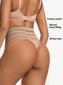 SHAPORA 2件套女士高腰透气塑身纯色塑身衣套装