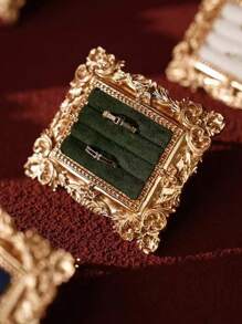 ROMWE Goth 1pc Vintage European Jewelry Display,Vintage Palace Style Ring Tray, Photo Frame Ring Holder Tray For Earrings Necklaces, Elegant Boutique Showcase Photo Prop Decor,Home Decor - Multicolor - View 6