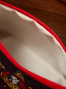 HARRY POTTER X SHEIN 1 Pc , Logo Printed Lightweight Cosmetic Bag, Suitable For Storing Cosmetics, Stationery, Daily Necessities, Digital Products, Great For Commuting, School, Travel, Suitable For Men, Women, Students, Children And All,Back To School - Black - View 9