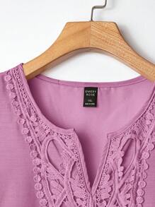 EMERY ROSE 大码度假纯色休闲无袖背心和吊带背心套装，简约风格，适合日常穿着，春夏季 - 紫丁香色 - 查看 3