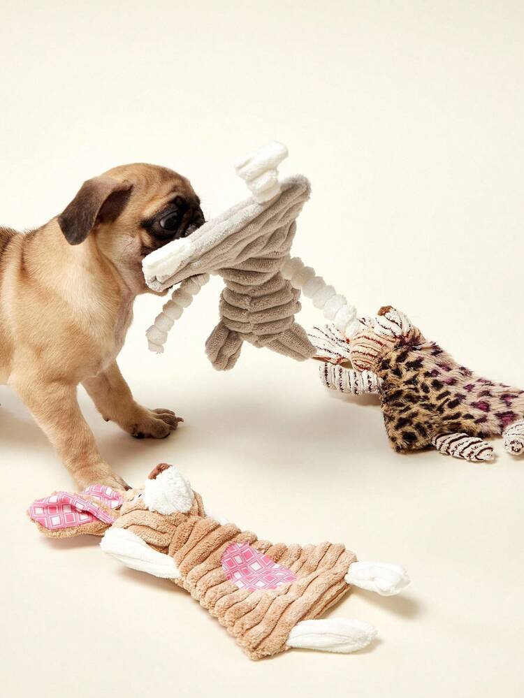 PETSIN Creative Animal Shaped Plush Dog Toy, Containing BB Barking Sound, Interactive Play For Dogs - Multicolor - View 1