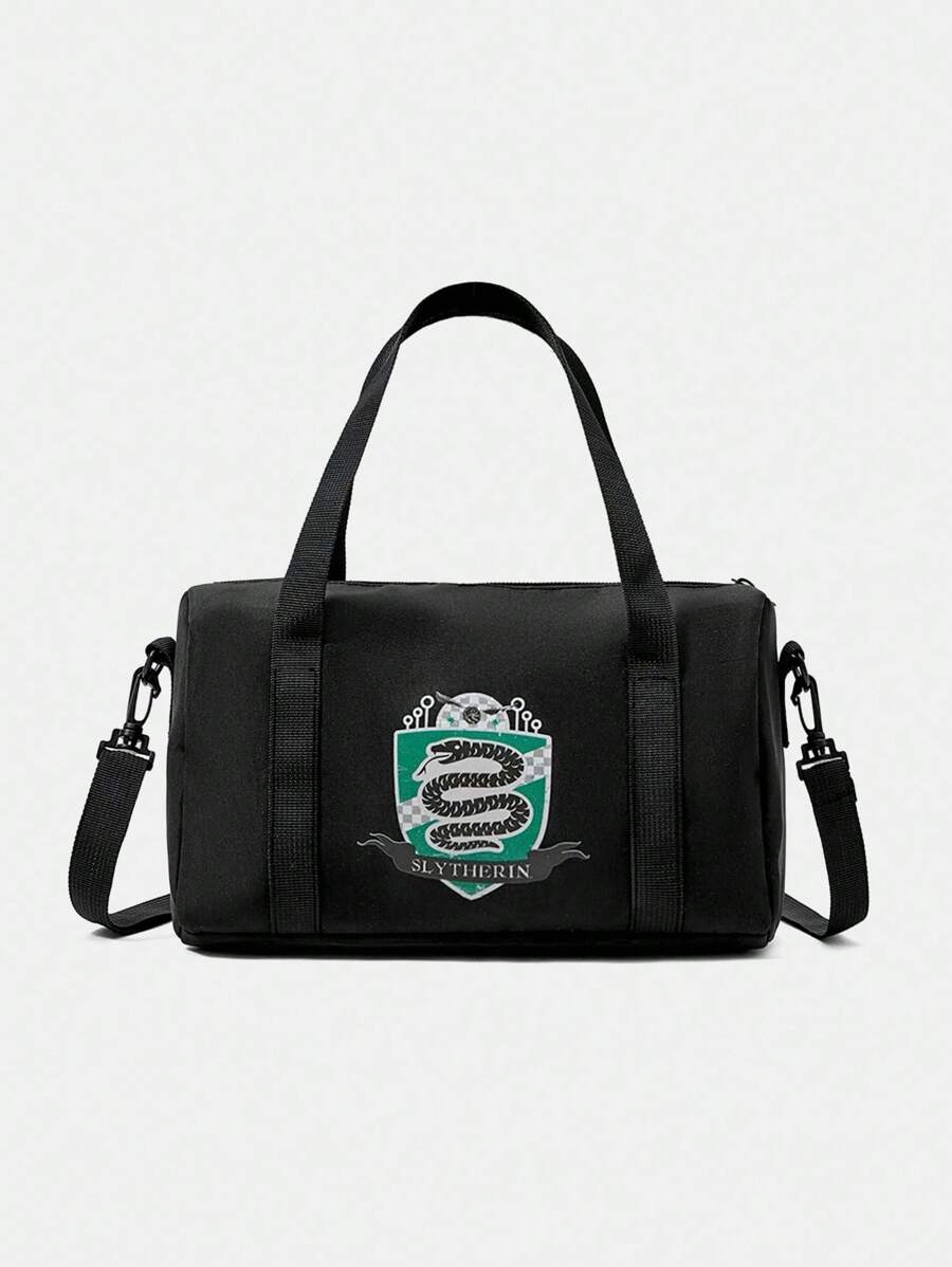 HARRY POTTER X SHEIN Women's Fashion Snake Print Handbag For Work - Black - View 1