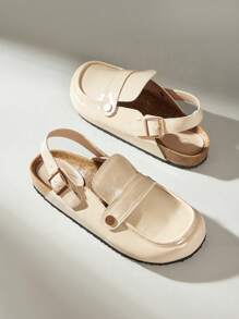 Solecia 女式春秋厚底包头一脚蹬乐福鞋 - 杏色 - 查看 6