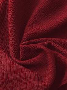 EMERY ROSE 大码纯色缺口领口纽扣休闲无袖衬衫 - 酒紅色 - 查看 6