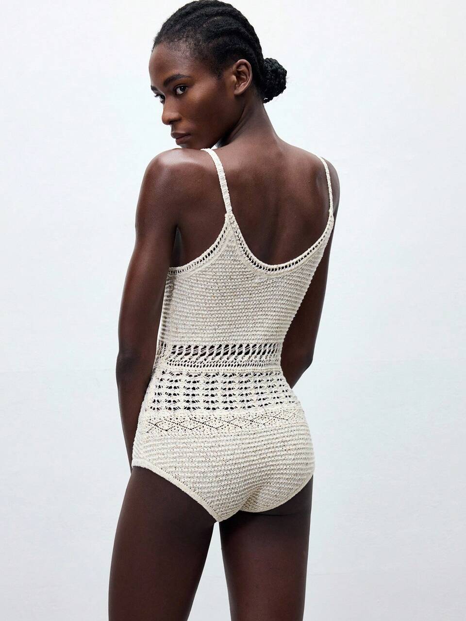 SHEIN Maija Women's Solid Color Hollow Design Sexy Camisole Bodysuit
