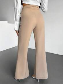 EURMUSE Pantalon détaillé et élégant en accessoire plein or pour femmes