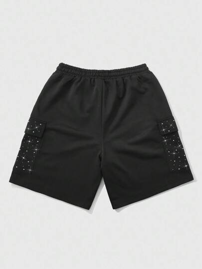 Street Life Short cargo imprimé américain avec ornements, style de rue pour hommes