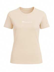 Champion Women's Crew Neck Relaxed-Fit Short Sleeve Basic Casual T-Shirt, Summer - Beige - View 4