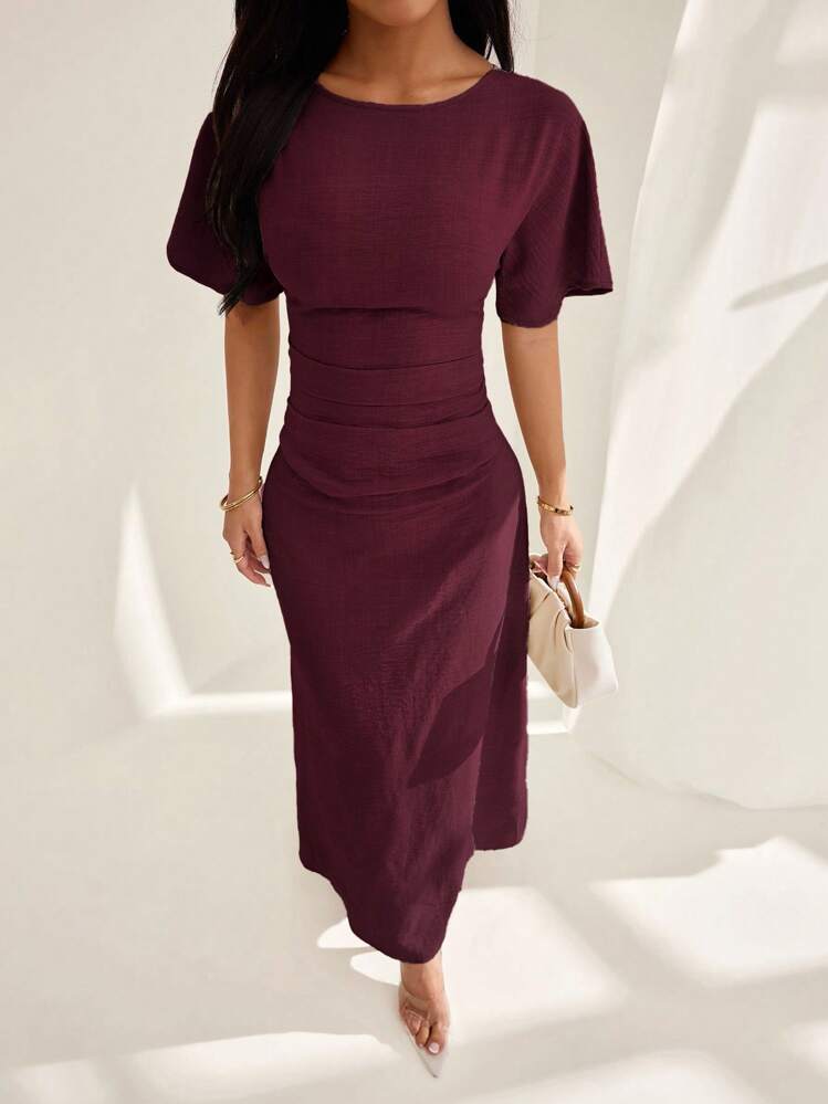 shein petite evening dresses SHEIN PETITE Plus Size Women Fitted Cinched Waist Elegant Printed Dress, Evening  Dress