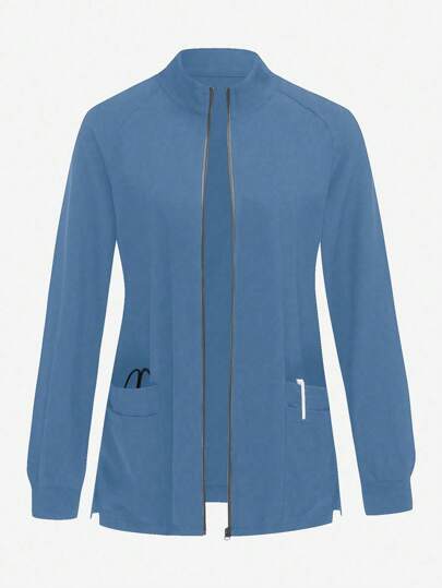 TaskEZ 纯色多口袋长袖磨砂夹克