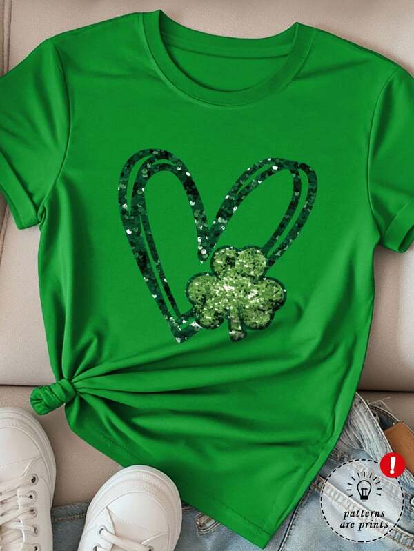 INAWLY Camiseta casual de mujer con cuello redondo, estampado de pajarita con lentejuelas, para primavera/verano/otoño