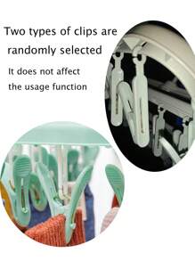 SHEIN 1 件 32 夹挂衣架折叠衣架多功能晾衣架家用塑料防风夹衣服袜子多夹衣架