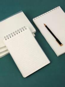 SHEIN Cuaderno espiral premium de 240 páginas gruesas en tamaños A4, B5 y A5 con tapa flip top, para oficina, escuela, negocios, escritura, estudios, trabajo y regalos. Compra por mayoreo de alta calidad y durable. - Blanco - Ver 4