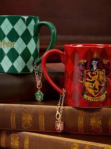 HARRY POTTER X SHEIN 4 Pcs Fashionable Zinc Alloy Movie Cup Name Tag Charms, & & , Cup Handle Accessories Personalized Keychain Pendant, Suitable For Mugs, Water Bottles, Office, Home, Birthday Party,Valentine's Day, Back To School
