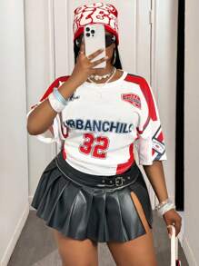 Slaydiva 2025 新款春夏音乐节/复活节派对女款大码休闲夏季T恤，印有音乐节、复活节、西部风、游牧风、生日派对、毕业典礼、学生装、日常穿着、基础款、度假、邮轮旅行、海滩、阳光、极简主义、街头风格、运动服数字和字母图案，网眼设计，适合女性生日穿着。 - 彩色 - 查看 1