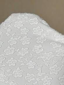 Elaquor Áo thun dáng ôm, màu trơn, chất liệu jacquard, cỡ lớn, thanh lịch, thích hợp cho nữ giáo viên. - trắng - Xem 8