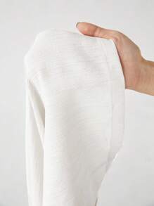 Solflare 大码女式白色直筒休闲裤，度假夏季 - 白色 - 查看 5