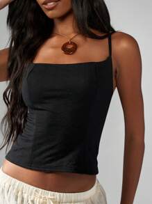 MISSGUIDED Floral Eyelet Bustier Crop Top Square Neck Slim Fit Summer Festival Streetwear Tank Cami Beach Vacation Resort Evening Party - Black - View 6