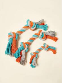 PETSIN Juguete para perro de cuerda de algodón con nudo y hueso, compañero que alivia el estrés, juego interactivo para perros