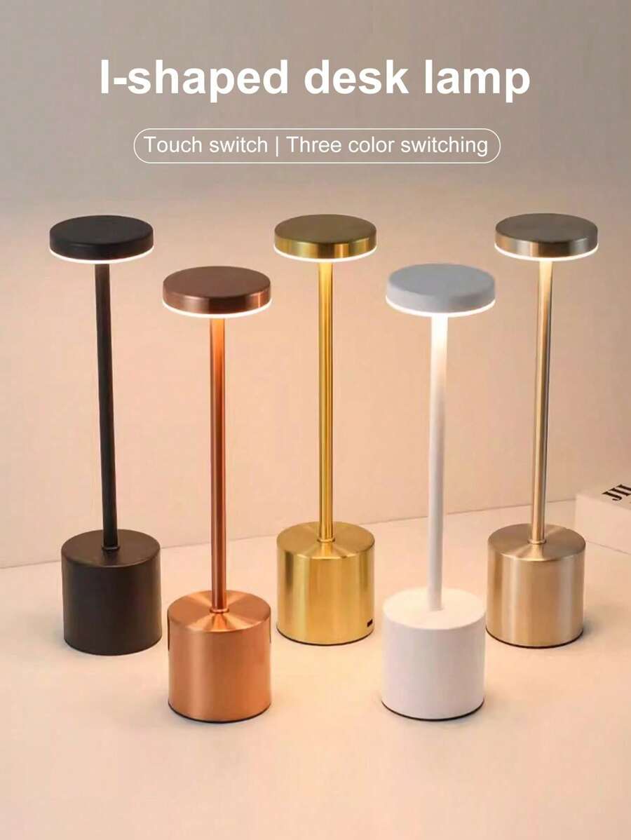 1pc Modern LED Table Lamp With Touch Control | Rechargeable Lithium Battery, USB Charging, Adjustable Brightness, Suitable For Home, Office, Bar And Bedroom Decoration - Multicolor - View 1