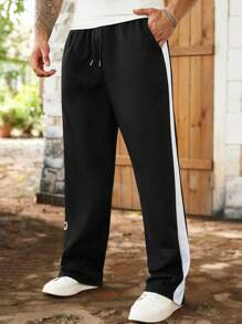Manfinity Homme Pantaloni della tuta oversize con stampa grafica, stile casual a strati, adatti per il tempo libero, il tragitto casa-lavoro, il ritorno a scuola, le vacanze, un regalo per marito o fidanzato, un set unisex per coppie. - Multicolore - Visualizzare 3