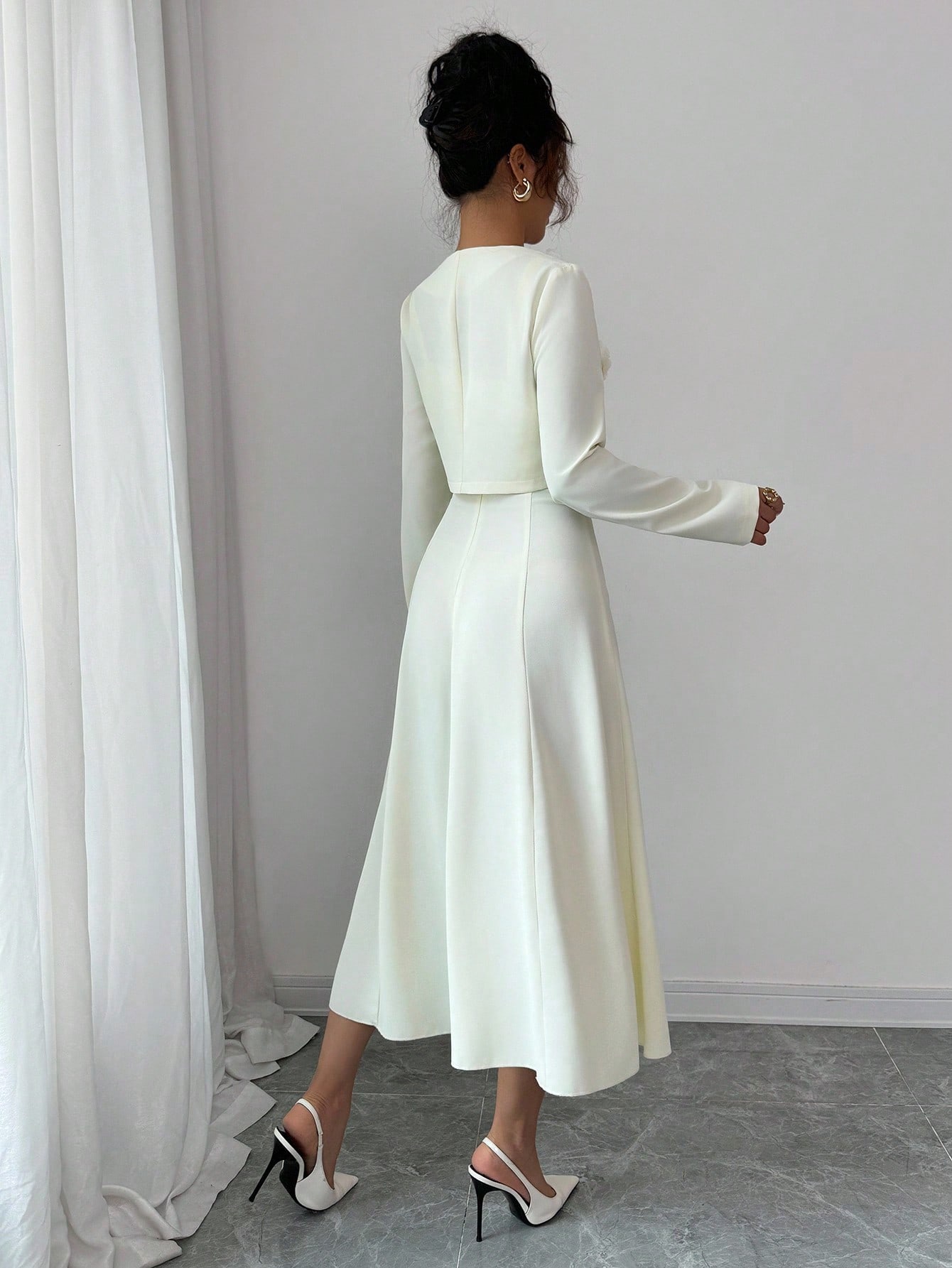 Modelyn طقم مكون من 2 قطعة جاكيت قصير للمرأة بدون...