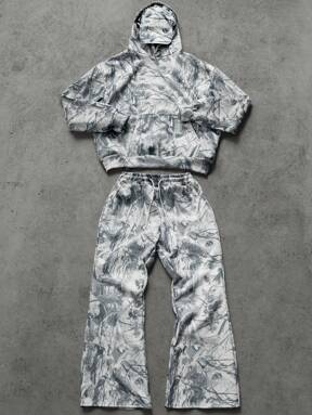 Manfinity EMRG Felpa con cappuccio e pantaloni da uomo in stile mimetico bionico alla moda, adatta per l'avventura all'aperto e il campeggio, per uso quotidiano, regalo per il fidanzato/marito, regalo per l'anniversario, set da uomo con felpa con cappuccio e pantaloni, pantaloni artistici da uomo, set da 2 pezzi da uomo in stile strada, pantaloni grafici da uomo, stile anni 2000