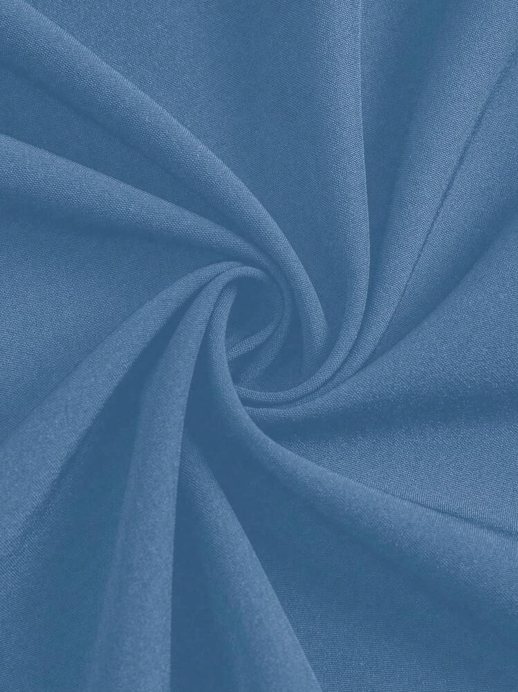 TaskEZ Solid Color Multi-Pocket Long Sleeve Scrub Jacket - Blue - View 7