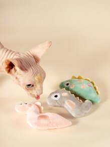 PETSIN 可爱动物造型系列毛绒猫玩具，内含发声纸，可与猫互动玩耍 - 彩色 - 查看 2