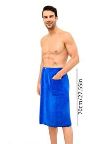 SHEIN 1 Buah Handuk Mandi Pria Handuk Pantai Lembut Menyerap Cepat Kering Anti Paparan Mikrofiber Rok Mandi Pendek Perlengkapan Perjalanan Aksesoris Gym Kolam Renang Ringan Kompak - MultiWarna - View 3