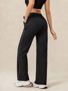 OutZeal Women Cool Touch Stretch Zipper Pocket Flared Black Sports Pants Daily Casual Fall Summer - Black - View 9