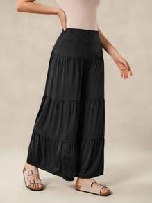 OutZeal Women Cool Touch Silky Soft UV Protection Knitted Waistband Wide Leg Sports Pants Fall Vacation Daily Casual - Black - View 5