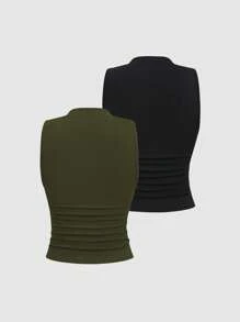 Sweetra 女式褶饰修身夏季上衣