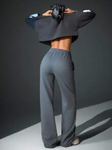 SHEIN Cottnline BRUSHED WINTER COZY PANTS FOR DAILY USAGE - Grey - View 2